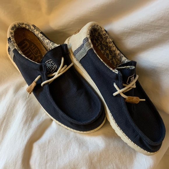 Hey Dude dark navy \'Wally Break Stitch\' slip in loafers main image 4